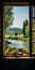 Romantic Window View Of Tuscany\\\'s River Landscape In 8k Resolution