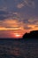 Romantic windy sunset on the beach in Central Dalmatia, Croatia