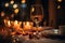 Romantic Wine Glass with Candles - Intimate Evening Setting for Love and Celebration. created with Generative AI