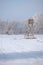 Romantic winter landscape with snow and sun