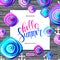 Romantic wreath with quote Hello summer