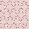 Romantic wreath seamless pattern in circle shape . Botanical white flowers with leaves on the light pink background vector