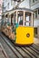 Romantic yellow tramway - main symbol of Lisbon, Portugal