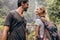 Romantic young couple together on hike