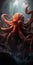 Romanticism Octopus: A Surrealistic Illustration With Intense Close-ups