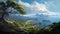 Romanticized Coastal Wilderness: Antique Archipelago Painting In The Style Of Raphael Lacoste