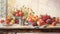 Romanticized Country Life: Fruit Painting On Table