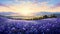 Romanticized Country Life: Purple Flowers In Anime Art Style