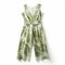 Romanticized Nature: Green Palm Leaf Jumpsuit