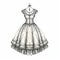 Romanticized Nostalgia: Gothic Dress Illustration With Retro Charm