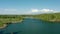 Romantsevo hills and lakes in Tula oblast drone aerial shot