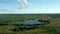 Romantsevo hills and lakes in Tula oblast drone aerial shot