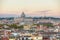 Rome aerial view with the Papal Basilica of St. Peter