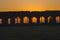 Rome:The aqueducts park at sunrise