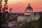 Rome architectural masterpiece during summer sunset in Italian capital