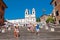 ROME-AUGUST 7: The Spanish Steps, seen from Piazza di Spagna on August 7, 2013 in Rome, Italy.