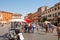 ROME-AUGUST 8: Group of tourists on Piazza Navona on August 8, 2013 in Rome.