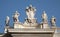 Rome - Bernini colonnade - papal heraldry