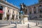 Rome - The bronze statue of emperor Marcus Aurelius on the square Piazza Campidoglio as a copy of original roman statue