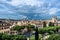 Rome city before thunderstorm, high view