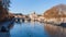 Rome cityscape with bridge and Tiver River