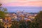 Rome colorful cityscape sunset view