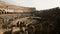 ROME, COLOSSEUM-29.01.2017 Stop motion shot inside Colosseum, Italy. Tourists coming to see ruins, historical monument