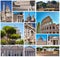 Rome famous landmarks collage. The set from best views of Rome, Italy, Europe.