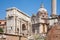 Rome - Forum romanum and Triumph arch of Septimus Severus and st. Lucke chruch.