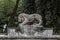 Rome fountain lion statue detail