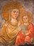 Rome - fresco Madonna della Strada - Our Lady of the Road from 15th century by unknown artist in church Chiesa del Jesu.