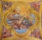 Rome - fresco of virtues of Hope and Truth on little cupola of side nave in church Basilica dei Santi Ambrogio e Carlo al Corso