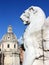 Rome: giant lion statue in historic center