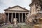 Rome / Italy - 08/06/2018: Famous Pantheon square