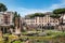 ROME, Italy 2019: Largo di Torre Argentina Square with four Roman Republican Temples Ruins