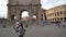 Rome, Italy - 22.06.2018: Colosseum and Constantine`s Arch, 4k