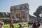 Rome, Italy - 27.10.2019: Arch of Constantine or Arco di Costantino or Triumphal arch in Rome, near Coliseum