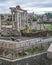 Rome, Italy - 27 Nov, 2022: The Temple of Saturn and views along the Roman Forum