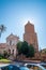 Rome, Italy - 27 October, 2019: View to the Military Ordinariate and to the medieval tower of Militia