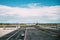 Rome, Italy. Aircraft Plane Stand On Runway At Rome Fiumicino International Airport Leonardo Da Vinci In Autumn Day