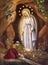 ROME, ITALY: Appearance of Virgin to st. Bernadette in Lourdes by unknown artist, in church Chiesa di Santa Maria in Aquiro