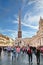 ROME, ITALY - APRIL 11, 2018: Piazza Navona with the famous Egyptian obelisk italian Rennaisance culture