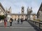 Rome, Italy, april 21 2017. Some people walking in capitoline hill stairs