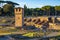 Rome, Italy - Archeological site, ruins remaining of the ancient roman arena Circus Maximus - Circo Massimo