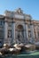 Rome, Italy - August 2 2013 : the Trevi Fountain, famous roman fountain in the baroque style 18th century, in Piazza di Trevi.