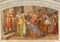 ROME, ITALY - AUGUST 29, 2021: The fresco of Visitation in the church Chiesa di San Francesco a Ripa by Giovani Battista Ricci