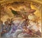 ROME, ITALY - AUGUST 30, 2021: The fresco of God the Father in the church Chiesa dei Santi Claudio e Andrea dei Borgognoni