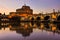 Rome Italy beautiful old capital city center Castel Sant Angelo reflection