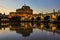 Rome Italy beautiful old capital city center Castel Sant Angelo reflection