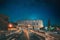 Rome, Italy. Bold Bright Blue Azure Night Starry Sky With Glowing Stars Above Colosseum Also Known As Flavian